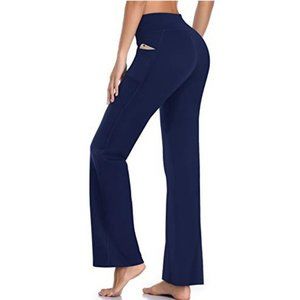 HISKYWIN Inner Pocket Yoga Pants 4 Way Stretch